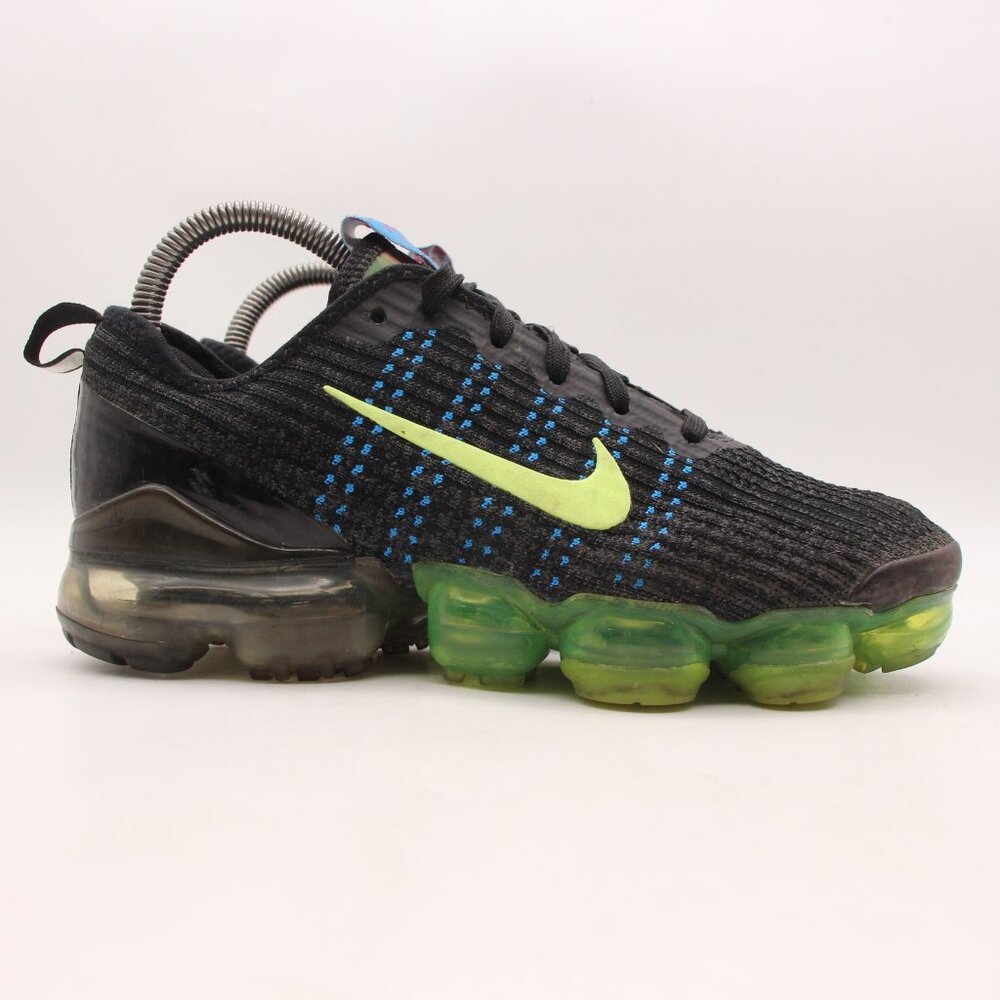 Nike Air VaporMax Flyknit 3 Youth's 5.5 Women's 7 Black Green Sneaker DD9718-001